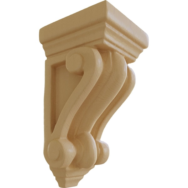 Ekena Millwork 2 1/4"W x 2 1/4"D x 4 1/4"H Devon Traditional Wood Corbel, Maple - CORW02X02X04DEMA
