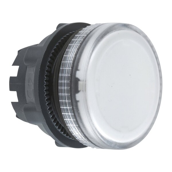 Schneider Electric Head for pilot light, Harmony XB5, clear, 22mm, with grooved lens, integral LED - ZB5AV07