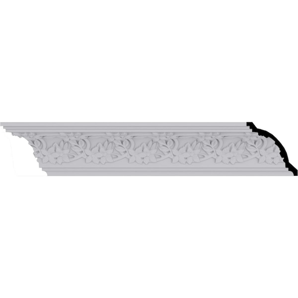 Ekena Millwork 4 3/4"H x 4 1/2"P x 6 5/8"F x 94 1/2"L, (3 7/8" Repeat), Floral Crown Moulding - MLD04X04X06FL