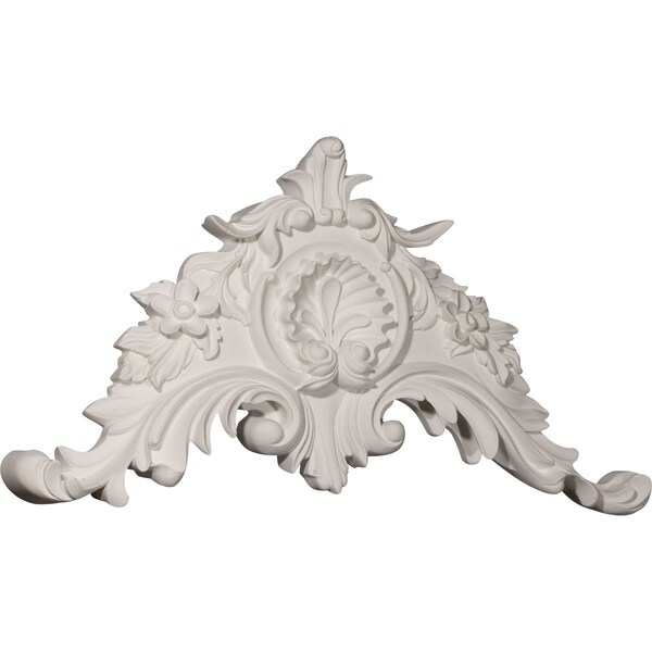 Ekena Millwork 28 3/4"W x 15 1/8"H x 2 7/8"P Large Shell Center with Scrolls - APL28X15X02SH