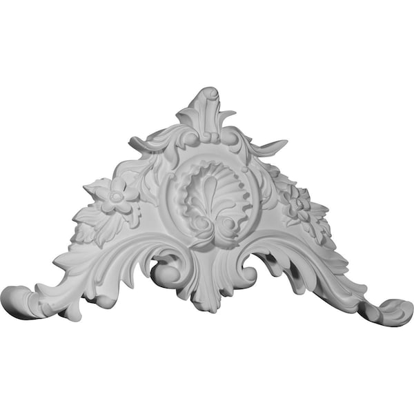 Ekena Millwork 28 3/4"W x 15 1/8"H x 2 7/8"P Large Shell Center with Scrolls - APL28X15X02SH