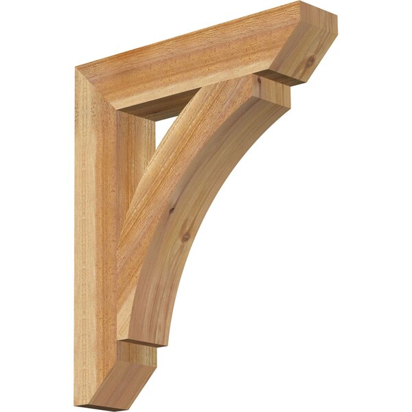 Ekena Millwork Thorton Slat Rough Sawn Bracket, Western Red Cedar, 4"W x 20"D x 24"H - BKT04X20X24THR06RWR