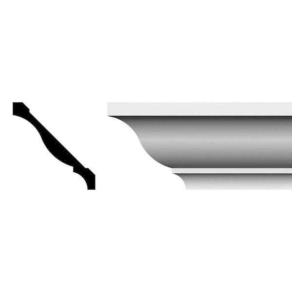 Ekena Millwork 5 1/2"H x 5 1/8"P x 7 1/2"F x 96"L Crown Moulding, PVC - MLD05X05X96CRSWPV