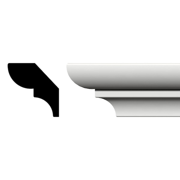 Ekena Millwork WM75 - 1 1/8"H x 1/8"P x 96"L Bed Moulding, PVC - WM75X96SWPV
