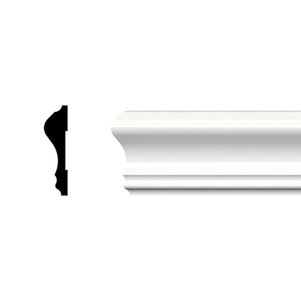 Ekena Millwork LWM390 - 2 5/8"H x 3/4"P x 96"L Chair Rail Moulding, PVC - LWM390X96SWPV
