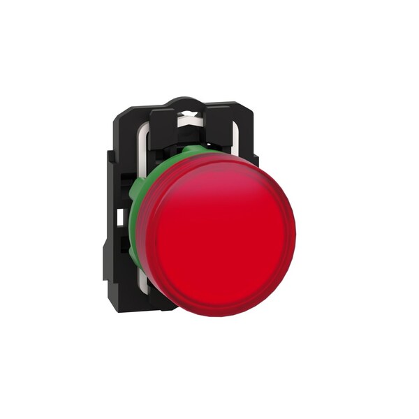 Schneider Electric Pilot light, Harmony XB5, grey plastic, red, 22mm, universal LED, plain lens, 230.240V AC - XB5AVM4