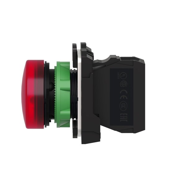 Schneider Electric Pilot light, Harmony XB5, grey plastic, red, 22mm, universal LED, plain lens, 230.240V AC - XB5AVM4