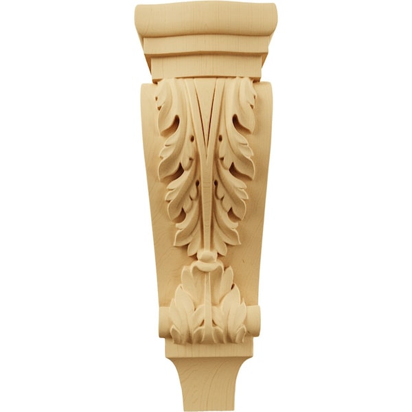 Ekena Millwork 5 1/8"W x 3 3/8"D x 15 1/2"H Medium Acanthus Pilaster Wood Corbel, Alder - CORW05X03X16PAAL