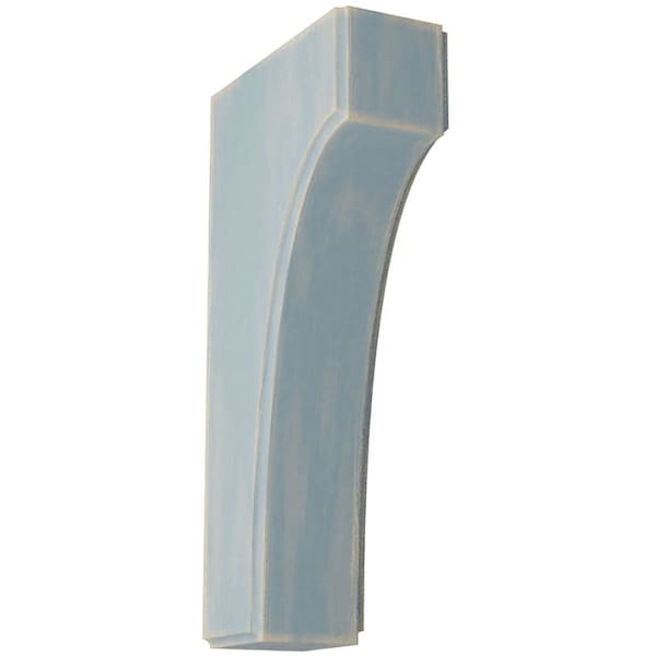 Ekena Millwork 1 3/4"W x 4"D x 8"H Clarksville Wood Vintage Decor Bracket, Driftwood Blue - BKTWD02X04X08CVBU
