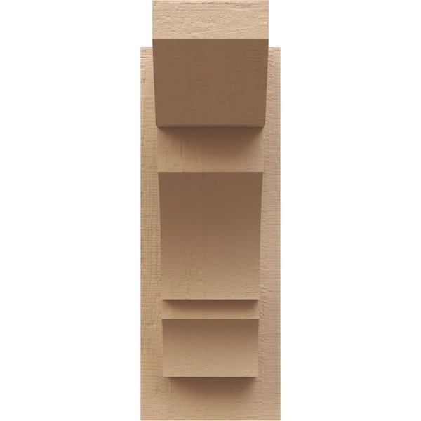Ekena Millwork 6-in W x 12-in D x 16-in H Balboa Slat Rough Cedar Woodgrain TimberThane Outlooker, Primed Tan - OUTUR060X12X16BOA24RCPR