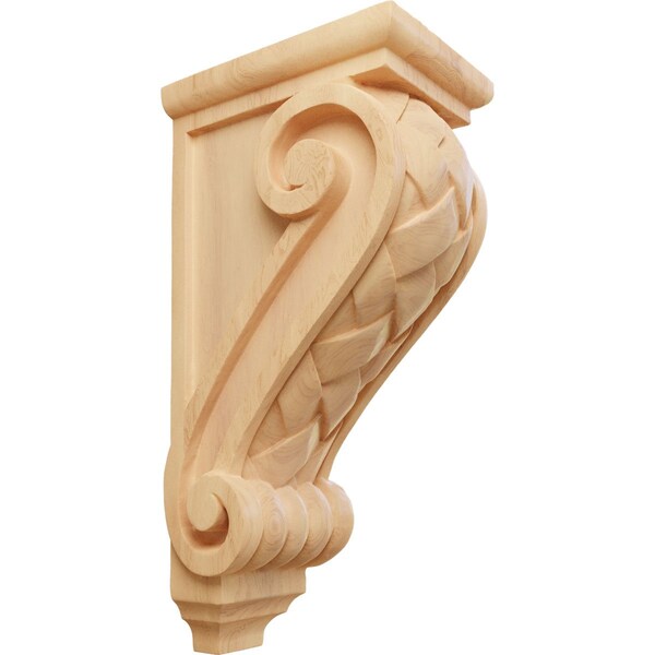 Ekena Millwork 5"W x 7"D x 14"H Large Basket Weave Corbel, Red Oak - CORW05X07X14BWRO