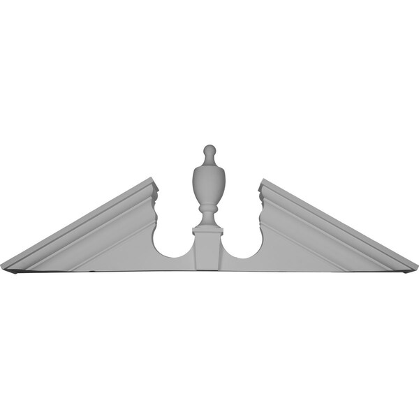 Ekena Millwork 61"W x 20"H x 5/8"P Peaked Cap Urn Pediment - PED61X20X00UC