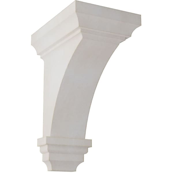 Ekena Millwork 4"W x 4 3/4"D x 8"H Small Jefferson Wood Vintage Decor Corbel, Chalk Dust White - CORWD04X04X08JEWH
