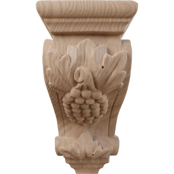 Ekena Millwork 3 1/2"W x 4"D x 7"H Small Grape Corbel, Mahogany - CORW03X04X07GRGM