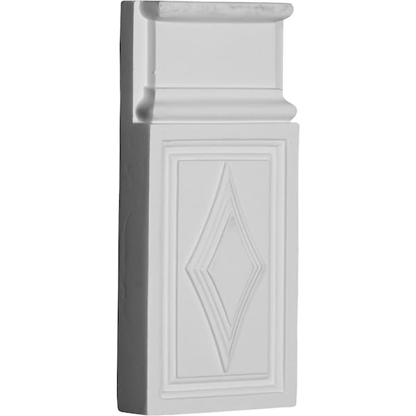 Ekena Millwork Plinth Block, Polyurethane, 9-5/8 in H, 4-3/8 in W, Factory Primed - PB04X10X01DI