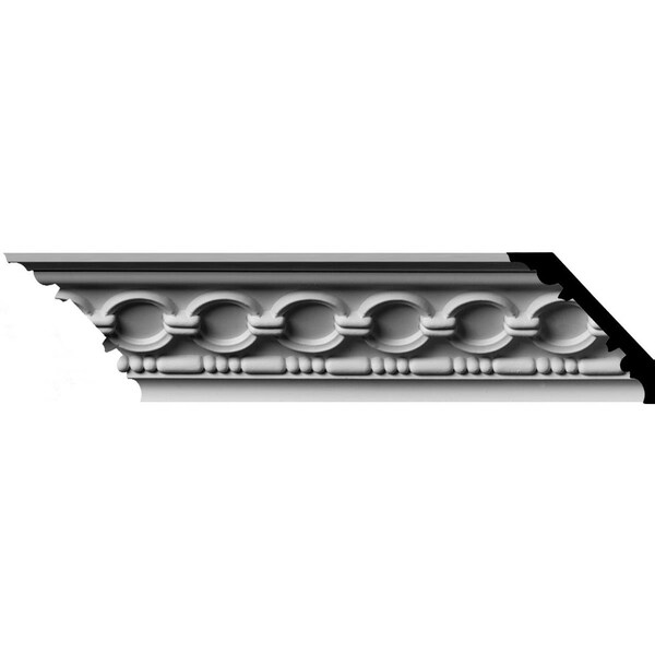 Ekena Millwork SAMPLE - 3 1/8"H x 3 1/8"P x 4 1/4"F x 12"L, (1 7/8" Repeat) Foster Coin & Bead Crown Moulding - SAMPLE-MLD03X03X04FO