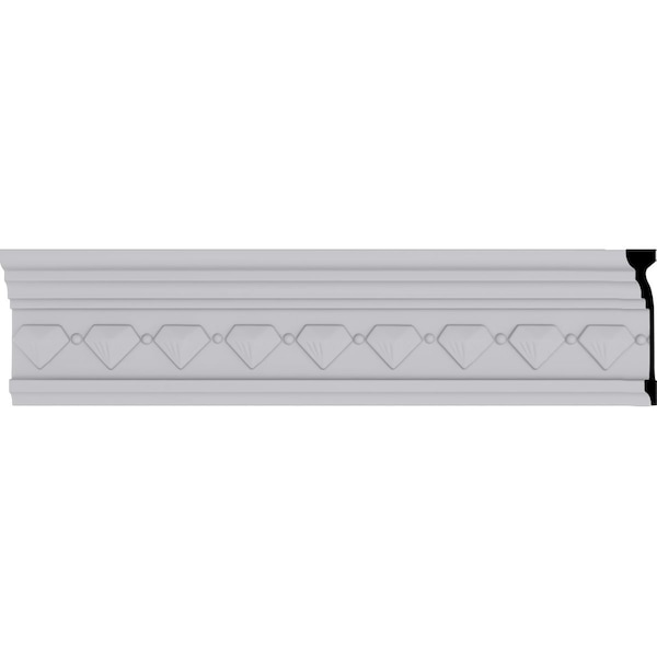 Ekena Millwork 3 1/2"H x 1 1/8"P x 3 5/8"F x 94 1/2"L, (1 5/8" Repeat), Franklin Crown Moulding - MLD03X01X03FN
