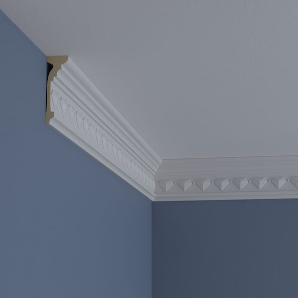 Ekena Millwork 3 1/2"H x 1 1/8"P x 3 5/8"F x 94 1/2"L, (1 5/8" Repeat), Franklin Crown Moulding - MLD03X01X03FN