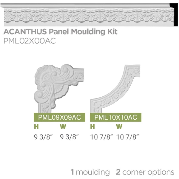 Ekena Millwork Panel Molding, Urethane, 12 in L, 2-1/2 in H - SAMPLE-PML02X00AC
