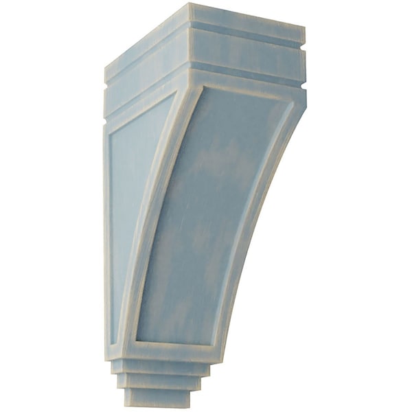 Ekena Millwork 5"W x 7 3/4"D x 14"H Large San Juan Wood Vintage Decor Corbel, Driftwood Blue - CORWD05X07X14SJBU