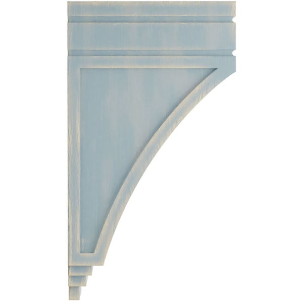 Ekena Millwork 5"W x 7 3/4"D x 14"H Large San Juan Wood Vintage Decor Corbel, Driftwood Blue - CORWD05X07X14SJBU