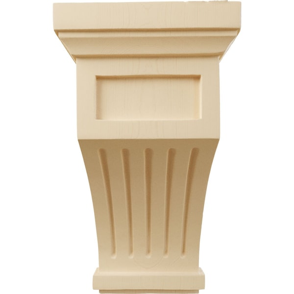 Ekena Millwork 7"W x 7 1/2"D x 13"H Fluted Mission Corbel, Maple - COR07X07X13FLMA
