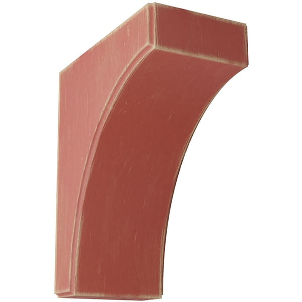 Ekena Millwork 5 1/4"W x 10"D x 12"H Clarksville Wood Vintage Decor Bracket, Salvage Red - BKTWD05X10X12CVRD