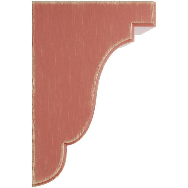 Ekena Millwork 5 1/4"W x 5"D x 7 1/2"H Bedford Wood Vintage Decor Bracket, Salvage Red - BKTWD05X05X08BERD
