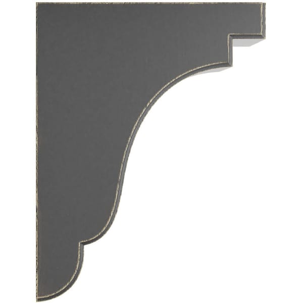 Ekena Millwork 3 1/2"W x 7 1/4"D x 9 1/2"H Bedford Wood Vintage Decor Bracket, Black - BKTWD04X07X10BEBL