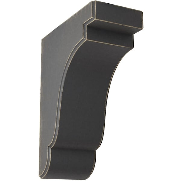 Ekena Millwork 3 1/2"W x 7 1/4"D x 9 1/2"H Bedford Wood Vintage Decor Bracket, Black - BKTWD04X07X10BEBL