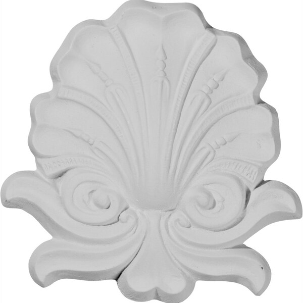 Ekena Millwork 4 7/8"W x 4 7/8"H x 7/8"P Shell Center Onlay - ONL04X04SH