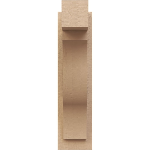 Ekena Millwork 6-in W x 12-in D x 24-in H Funston Block Rough Cedar Woodgrain TimberThane Outlooker, Primed Tan - OUTUR060X12X24FST44RCPR