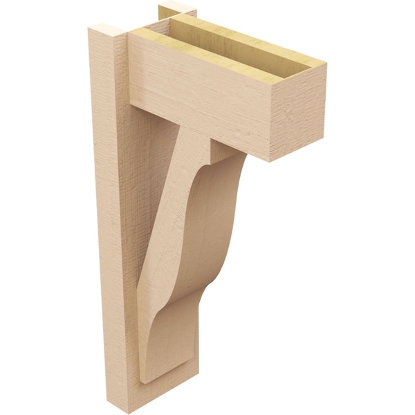 Ekena Millwork 6-in W x 12-in D x 24-in H Funston Block Rough Cedar Woodgrain TimberThane Outlooker, Primed Tan - OUTUR060X12X24FST44RCPR
