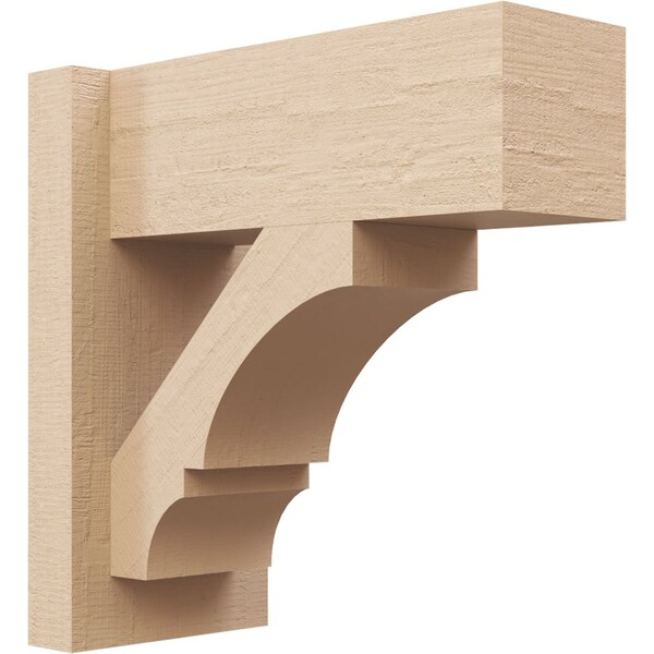 Ekena Millwork 5 1/2-in W x 12-in D x 12-in H Balboa Block Rough Cedar Woodgrain TimberThane Outlooker, Primed Tan - OUTUR055X12X12BOA44RCPR