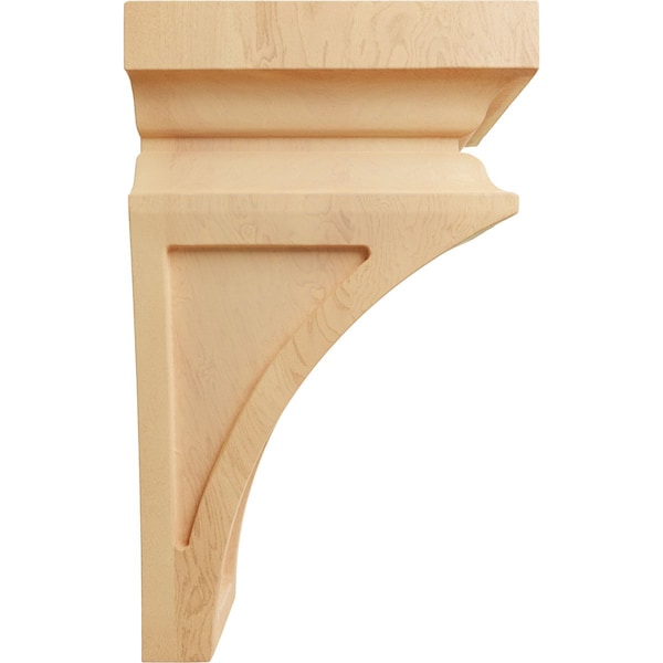 Ekena Millwork 4"W x 4 3/4"D x 8"H Small Nevio Wood Corbel, Red Oak - CORW04X04X08NERO