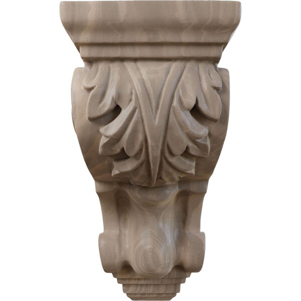 Ekena Millwork 3 1/2"W x 4"D x 7"H Small Traditional Acanthus Corbel, Walnut - CORW03X04X07TAWA