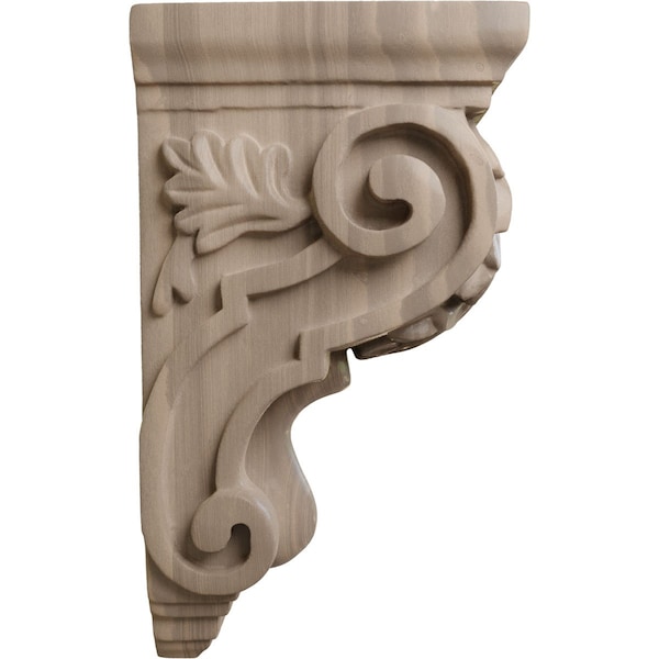 Ekena Millwork 3 1/2"W x 4"D x 7"H Small Traditional Acanthus Corbel, Walnut - CORW03X04X07TAWA