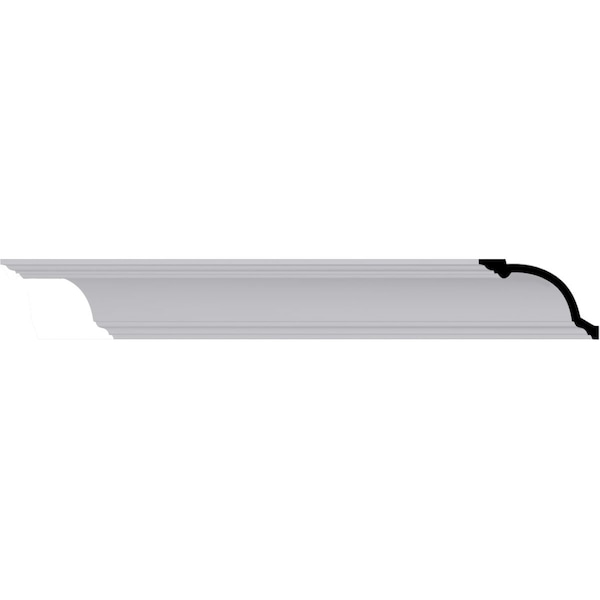 Ekena Millwork 4 1/8"H x 6 1/8"P x 7 1/4"F x 94 1/2"L Diane Traditional Crown Moulding - MLD06X04X07DI