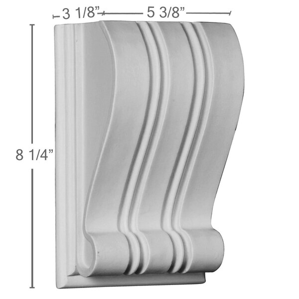 Ekena Millwork 5 3/8"W x 3 1/8"D x 8 1/4"H Elsinore Corbel - COR05X03X08EL