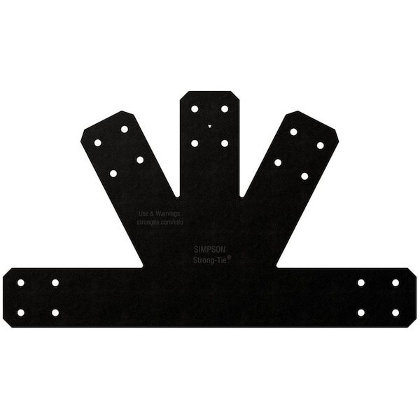 Conectores para exteriores de la colección Avant de Simpson Strong-Tie, Ángulo de inclinación de 6:12, Placa de madera para gablete en color negro - APVGP612.