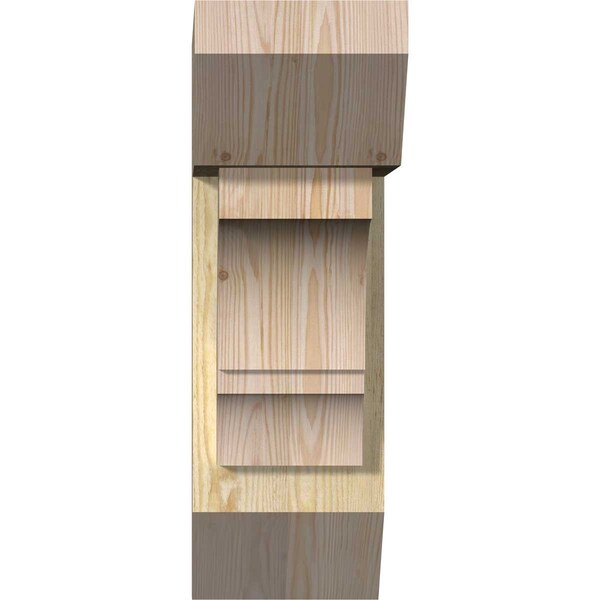 Ekena Millwork Balboa Slat Rough Sawn Bracket w/ Offset Brace, Douglas Fir, 8"W x 20"D x 24"H - BKT0806X20X24BOA06RDF