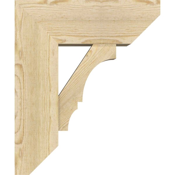 Ekena Millwork Balboa Slat Rough Sawn Bracket w/ Offset Brace, Douglas Fir, 8"W x 20"D x 24"H - BKT0806X20X24BOA06RDF
