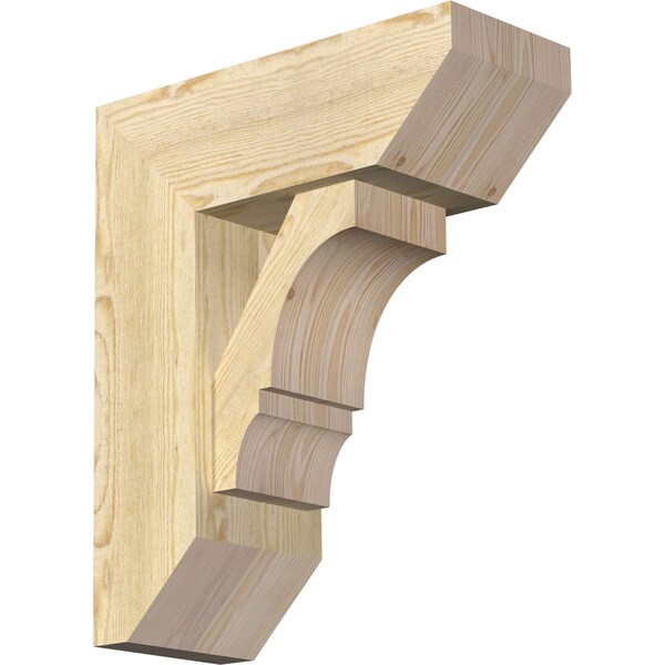 Ekena Millwork Balboa Slat Rough Sawn Bracket w/ Offset Brace, Douglas Fir, 8"W x 20"D x 24"H - BKT0806X20X24BOA06RDF
