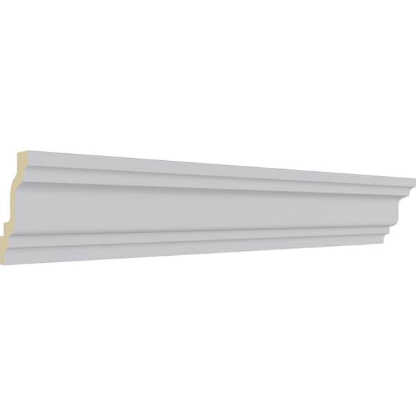 Ekena Millwork 3"H x 2"P x 3 5/8"F x 94 1/2"L Lisbon Traditional Smooth Crown Moulding - MLD03X02X03LI
