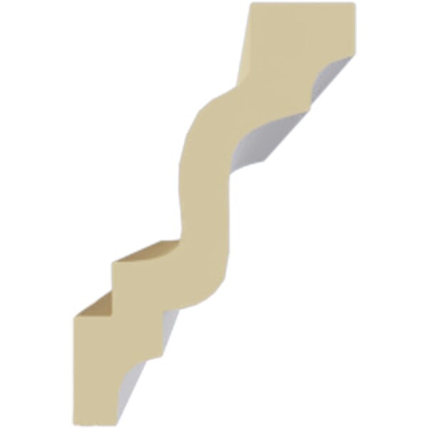 Ekena Millwork 3"H x 2"P x 3 5/8"F x 94 1/2"L Lisbon Traditional Smooth Crown Moulding - MLD03X02X03LI