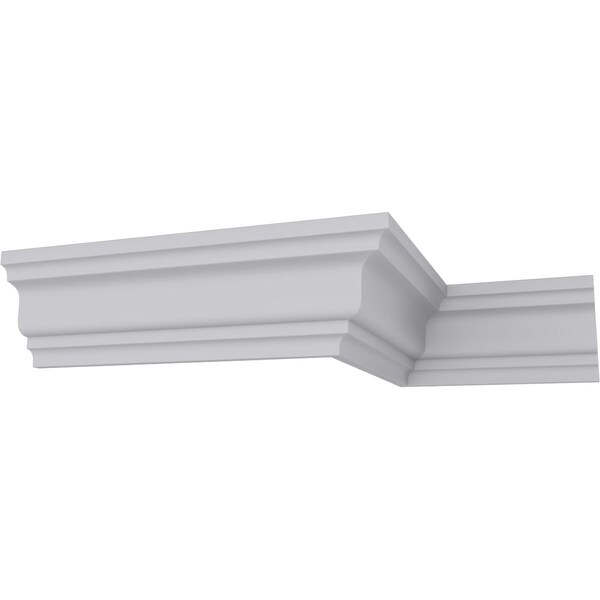 Ekena Millwork 3"H x 2"P x 3 5/8"F x 94 1/2"L Lisbon Traditional Smooth Crown Moulding - MLD03X02X03LI