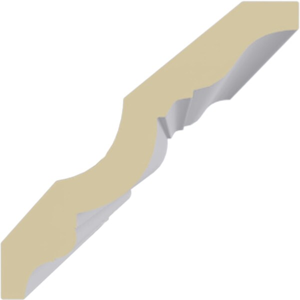 Ekena Millwork 3"H x 3"P x 4 1/4"F x 94 1/2"L Crendon Bead and Barrel Crown Moulding - MLD02X02X04CR