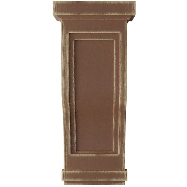 Ekena Millwork 7 1/2"W x 8"D x 17"H Traditional Recessed Wood Vintage Decor Corbel, Weathered Brown - CORWD07X08X17TRBR