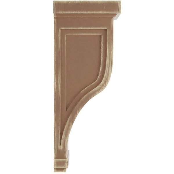 Ekena Millwork 7 1/2"W x 8"D x 17"H Traditional Recessed Wood Vintage Decor Corbel, Weathered Brown - CORWD07X08X17TRBR