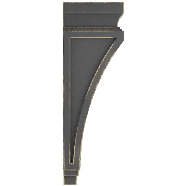 Ekena Millwork 3 7/8"W x 4 1/2"D x 14"H Arts and Crafts Wood Vintage Decor Corbel, Black - CORWD03X04X14ARBL